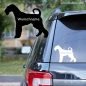 Preview: Airedale Terrier Umriss Autoaufkleber mit Hundename