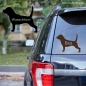Preview: Beagle Umriss Autoaufkleber mit Hundename