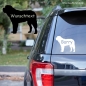 Preview: Bernhardiner Umriss Autoaufkleber mit Hundename