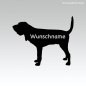 Preview: Bloodhound Hundeaufkleber mit Wunschtext