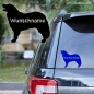 Preview: Leonberger Umriss Autoaufkleber mit Hundename