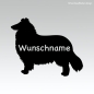 Preview: Shetland Sheepdog Hundeaufkleber mit Wunschtext