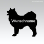 Preview: Yakutskaya Laika Hundeaufkleber mit Wunschtext