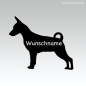 Preview: Zwergpinscher Hundeaufkleber mit Wunschtext