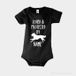 Preview: Baby Body Strampler schwarz Flat Coated Retriever