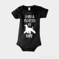 Preview: Afghane Baby Strampler mit Hund & Name schwarz
