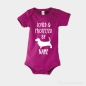 Preview: Basset Hound Baby Strampler Hund & Name pink