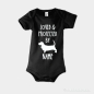 Preview: Basset Hound Baby Strampler Hund & Name schwarz