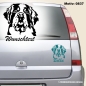 Preview: Bernhardiner Kopf Autoaufkleber mit Wunschtext