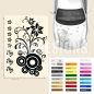 Preview: Blumen Schmetterlinge Autoaufkleber Set