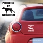 Preview: Protected by Weimaraner Autoaufkleber mit Hundename