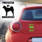 Preview: Protected by Akita Autoaufkleber mit Hundename