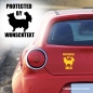 Preview: Protected by Chihuahua Autoaufkleber mit Hundename