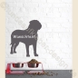 Preview: Bordeaux Dogge Aufkleber mit Wunschtext
