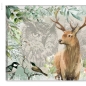 Preview: Tiere des Waldes linker Ausschnitt Hirsch, Eule und Vögel