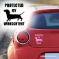Preview: Protected by Dackel Autoaufkleber mit Hundename