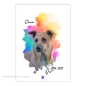 Preview: Personalisiertes Hundeportrait im Regenbogen Wasserfarben Stil