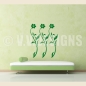 Preview: 3er Set Retro Blumen Wandtattoo