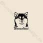 Preview: Shiba Inu Hundeaufkleber mit Wunschname