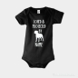 Preview: Strampler Hund Border Terrier & Wunschtext schwarz