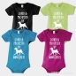 Preview: Basenji Baby Body mit Hund und Name