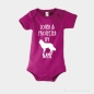Preview: Baby Strampler Border Collie Hund Wunschtext pink