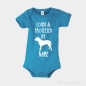 Preview: American Pit Bull Baby Body Hund & Name blau