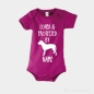 Preview: American Pit Bull Baby Body Hund & Name pink