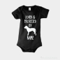 Preview: American Pit Bull Baby Body Hund & Name schwarz