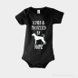 Preview: Baby Body Hund und Wunschtext Dobermann schwarz
