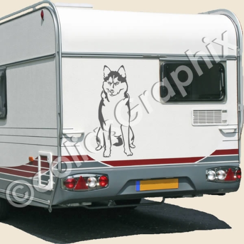 Siberian Husky Autoaufkleber mit Wunschname