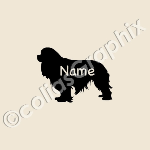 Cavalier King Charles Spaniel mit Wunschtext
