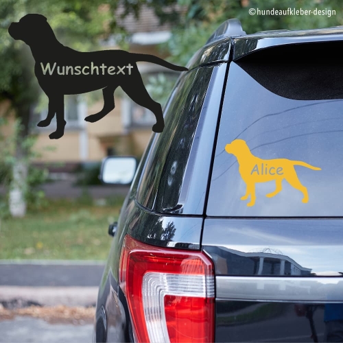 American Bulldog Umriss Autoaufkleber mit Hundename