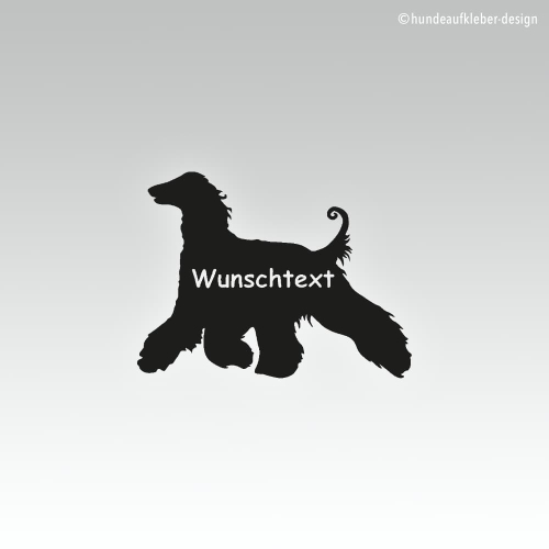Preview: Afghanischer Windhund Hundeaufkleber mit Wunschtext