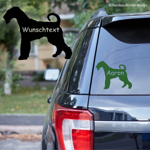 Airedale Terrier Umriss Autoaufkleber mit Hundename