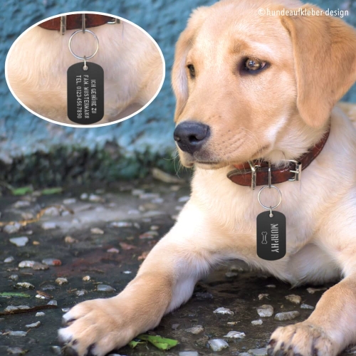 Preview: Hundehalsbandanhänger Militär mit beidseitiger Gravur
