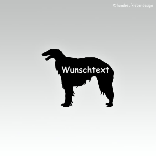 Preview: Barsoi Hundeaufkleber mit Wunschtext