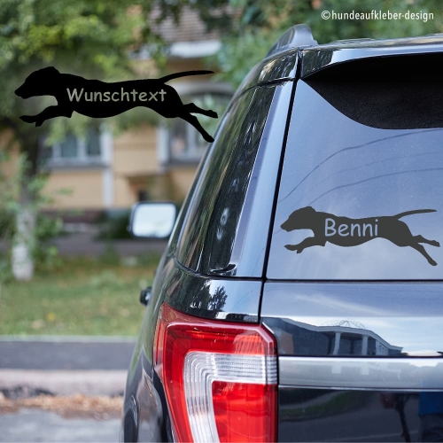 Bayerischer Gebirgsschweißhund Umriss Autoaufkleber mit Hundename