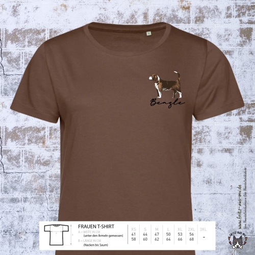 Beagle Damen T-Shirt Farbe mocha