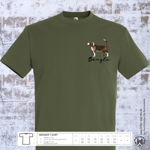 Beagle Herren T-Shirt Farbe army