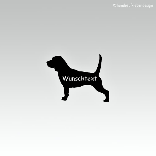 Preview: Beagle Hundeaufkleber mit Wunschtext