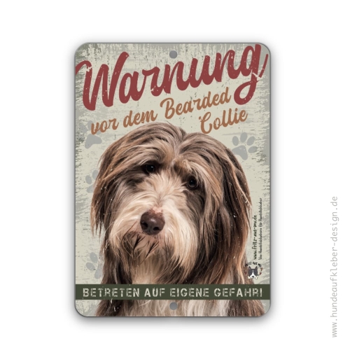 Preview: Bearded Collie Schild A5