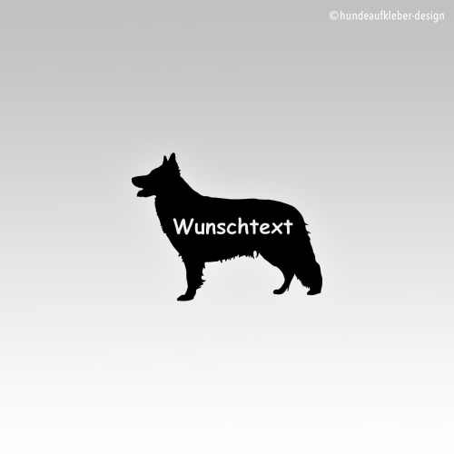 Preview: Berger Blanc Suisse Hundeaufkleber mit Wunschtext