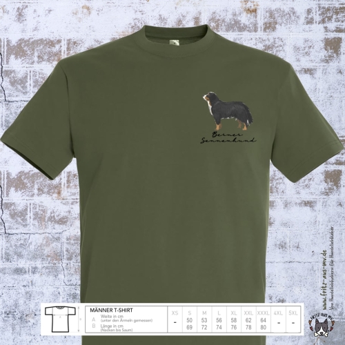 Preview: Berner Sennenhund Herren T-Shirt Farbe army