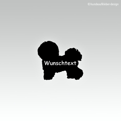 Preview: Bichon Frisé Hundeaufkleber mit Wunschtext