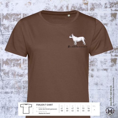 Bullterrier Damen T-Shirt Farbe mocha