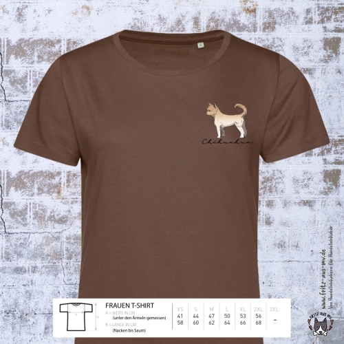 Chihuahua Damen T-Shirt Farbe mocha