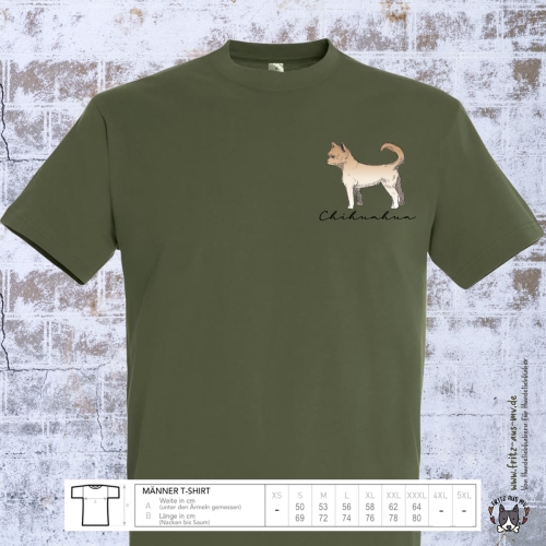 Chihuahua Herren T-Shirt Farbe army