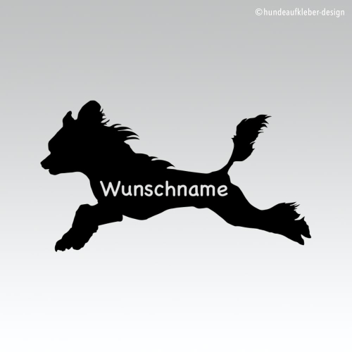 Chinesischer Schopfhund Hundeaufkleber mit Wunschtext