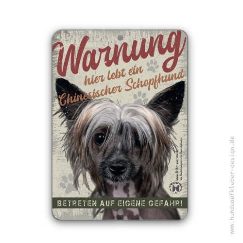 Preview: Chinesischer Schopfhund Schild A5